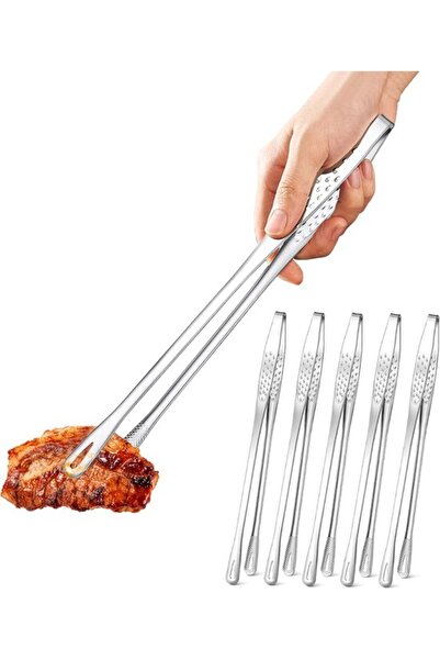 Morvena Picks Clești pentru grătar - Set de 6 piese - Oțel inoxidabil - Potri...