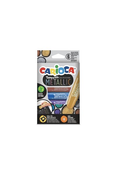 carioca أقلام تلوين معدنية من تيمبيريلو، عبوة من 6 قطع