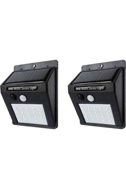 Kring Pachet de 2 lămpi solare LED de exterior, cu senzor de mișcare, 2 modur...