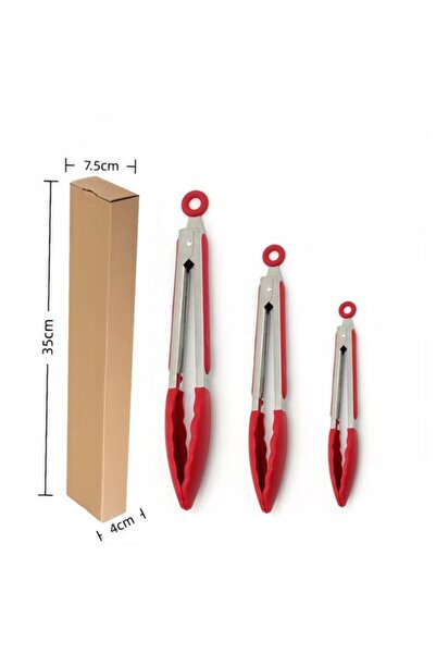 Morvena Picks Clești pentru grătar - Clești cu mânere din silicon - Set de 3 ...