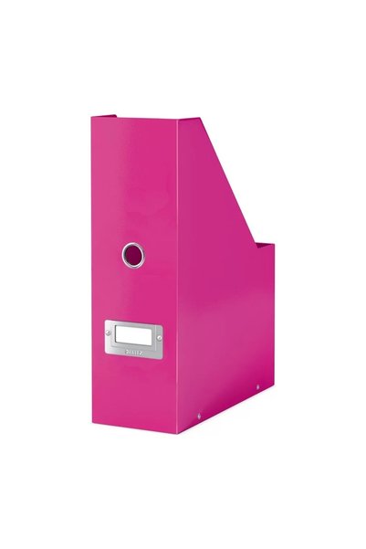 Leitz صندوق تخزين WOW CLICK & STORE L-6047 من الكرتون المعدني باللون الوردي