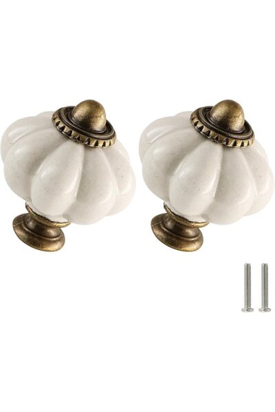 Morvena Picks Buton ceramic în formă de dovleac - Mâner pentru sertar/dulap -...