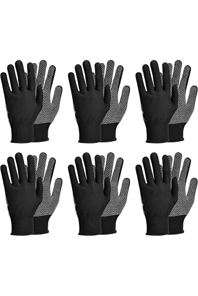 ToolHouse 6 Pairs Work Gloves - Dotted Grip Work Gloves, Non-Slip Gloves for ...