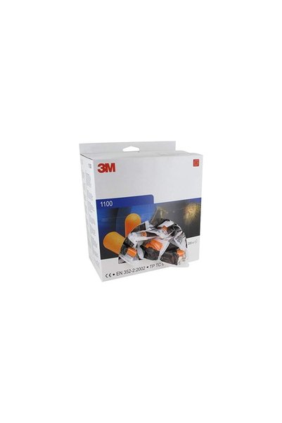 3M 1100 İpsiz Kulak Tıkacı SNR37DB 200 Adet Ergonomik Tasarım ve Yüksek Koruma