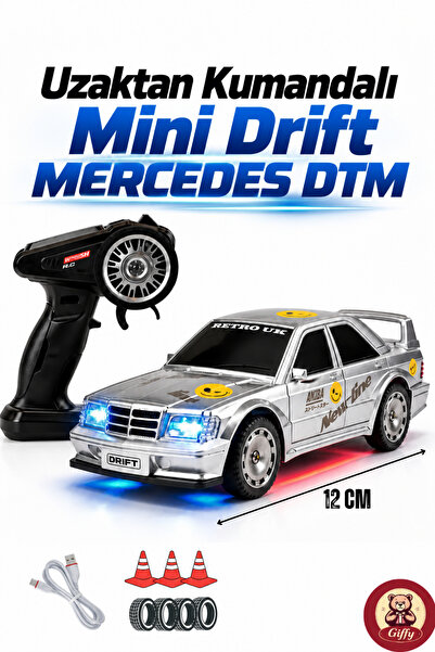 giffy Uzaktan Kumandalı Mini Drift Mercedes DTM Model Araba Dahili Şarjlı Işı...
