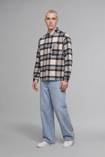 DeFacto Boxy Fit Plaid Long Sleeve Shirt I7819Ax26Wn