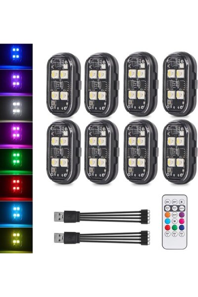 Morvena Picks Lumini stroboscopice LED pentru motocicletă - Set de 4 - Imperm...