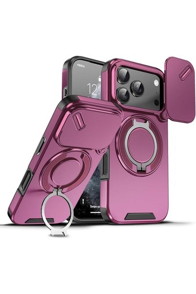 Generic Case for iPhone 17 Pro Max with Slide Camera Cover & Magnetic Ring St...