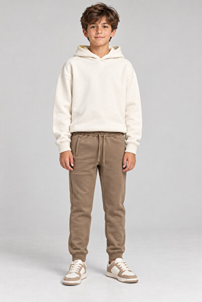 AHENGİM Boy's Jogger Sweatpants Black Navy Blue Beige Gray Ak55010