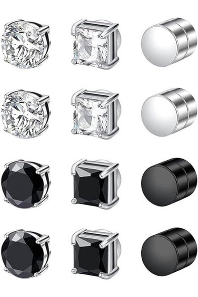 GENERAL 6 Pairs Non-Piercing Magnetic Earrings for Women & Men - Surgical Ste...