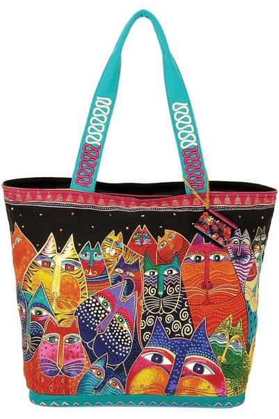 Laurel Burch (LB5230) حقيبة كتف بسحاب علوي، مقاس 19.5 بوصة × 6.75 بوصة × 15 ب...