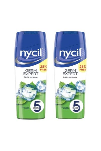 Generic Brand Nycil Germ Expert Cool Herbal Cooling Talcum Powder 150g, Pack ...