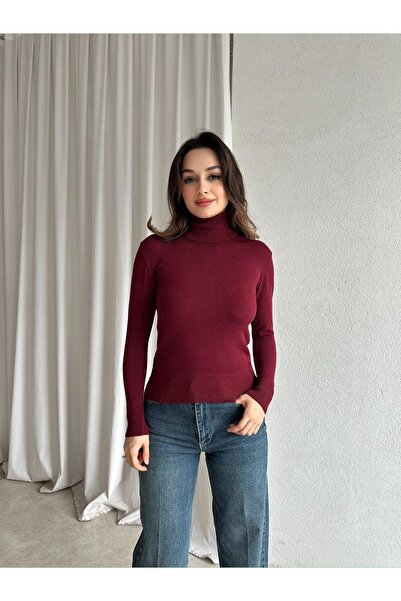 Mooi Butik Pulover COLD 8254 - Roșu Claret