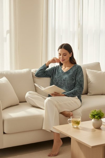 RANDOM Mânecă lungă pentru femei din material subțire cu decolteu în V tricou