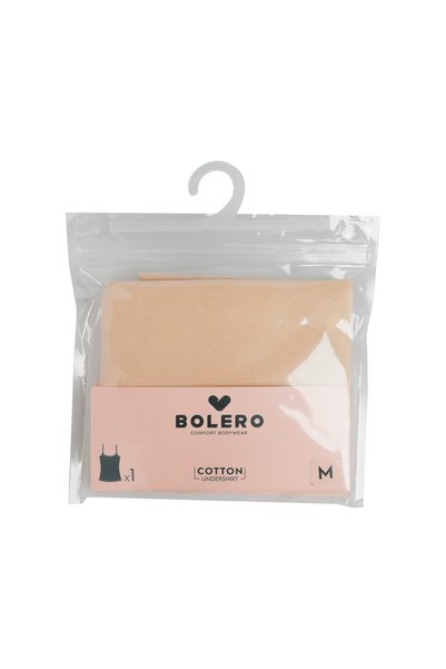Bolero Women's Seamless Cotton Undershirt with Skin-Colored String Straps