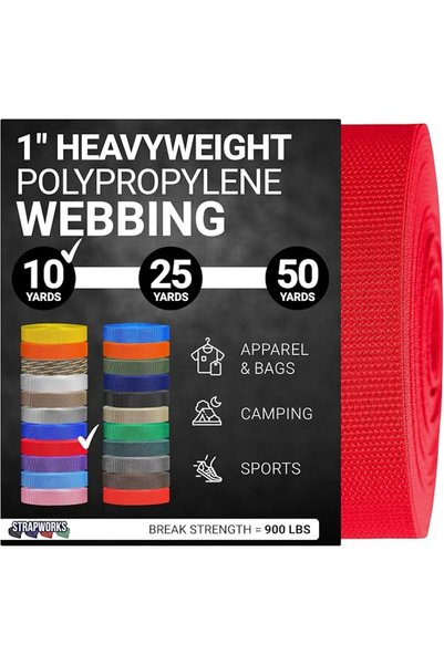Strapworks Heavyweight Polypropylene Webbing - Heavy Duty Poly Strapping for ...