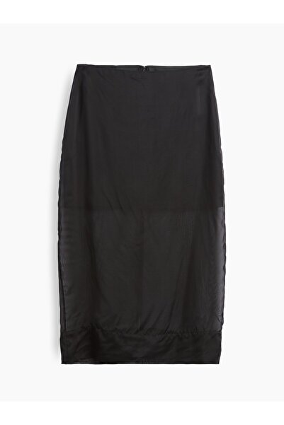 GAP Kadın Siyah Şeffaf Organza Maxi Etek