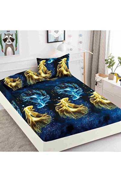 JOJO HOME Husa de pat cu elastic si 2 fete de perna, tesatura tip finet, pat ...