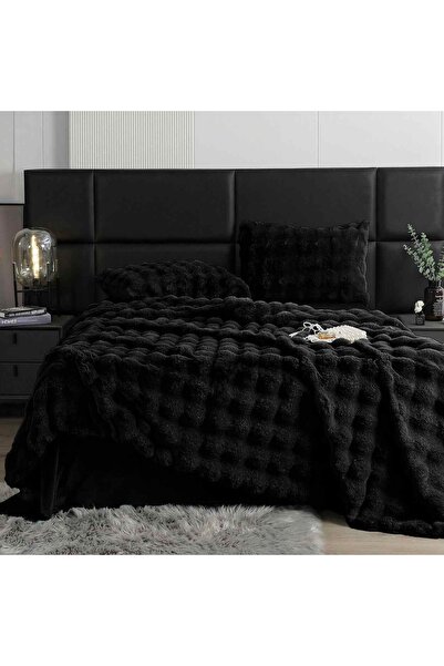 JOJO HOME Set lenjerie de pat, blanita de iepure, pat 2 persoane, 6 piese, ne...