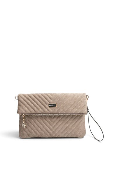 Silver Polo Süet C.Vizon - Süet C.Vizon Kapitone V Kadın Portföy ve Clutch El...