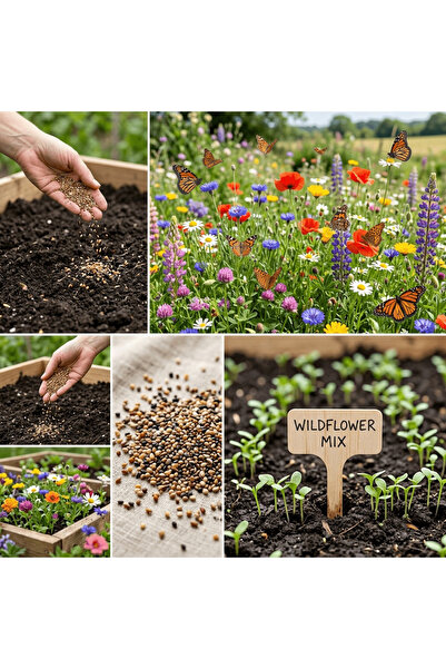 Bloom & Sow Seed بذور الزهور البرية المختلطة للزراعة، مزيج زهور برية متعدد ال...