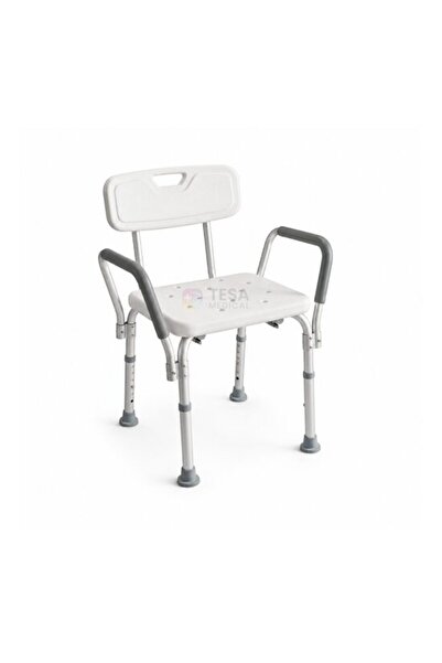 Tesa Scaun de duș cu spătar și mânere, reglabil pe înălțime, din aluminiu, max. 150 kg, TMS 551B DEVA