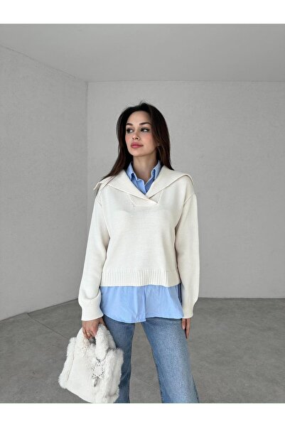Mooi Butik Pulover TAIISA 5994 - Crem