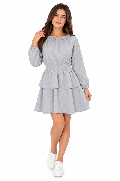 Atelier Anca Socolovschi Rochie dama, gri cu volanas
