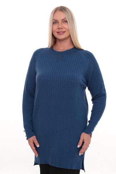 TRENDSE Knitwear Tunic with Cuff Buttons Knitwear Soft Tunic