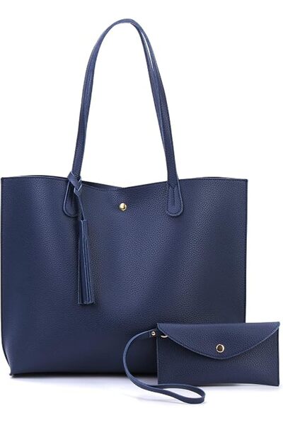Hoxis Minimalist Clean Cut Pebbled Faux Leather Tote Womens Shoulder Handbag