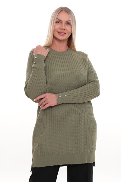 TRENDSE Knitwear Tunic with Cuff Buttons Knitwear Soft Tunic