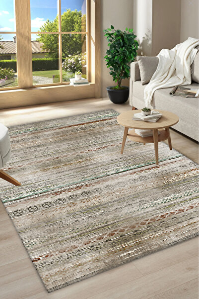 MUA HOME DECOR 5003- Modern Gri Lastikli Süngersiz Halı Örtüsü
