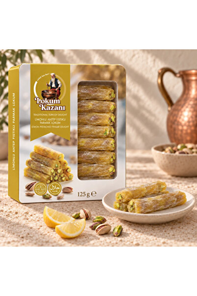 Limon Aromalı Antep Fıstıklı Parmak Lokum 125 g | Lokum Kazanı
