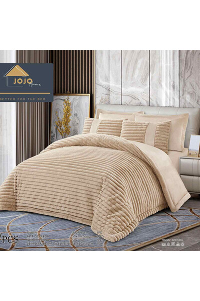 JOJO HOME Lenjerie de pat cu elastic si pilota inclusa, blanita de iepure, pa...