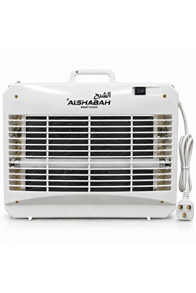Al Shabah 3700 Flying Insect Trap with 2 UV Tubes and Black Glue Board, Protective Grille, On/Off Switch and Carry Handle, Indoor Use, White
