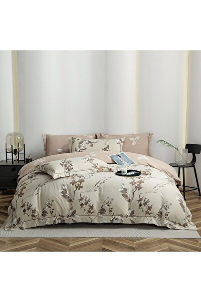 JOJO HOME Lenjerie de pat lux cu elastic si broderie, tesatura tip finet gros...