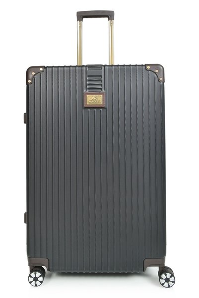 MORANO 3Pcs Abs Hardshell Luggage Set Shockproof and Shatterproof 20/24/28 Inch Brown with Brown Stripes Travel Suitcase Set
