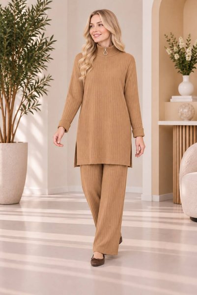 MAY MARA Women's fisherman neck zippered knitwear set