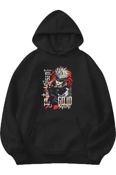 Vordevia Jujutsu Kaisen Gojo Sotoru Printed Cotton 3 Thread Threaded Oversize...