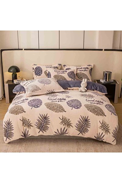 JOJO HOME Set lenjerie cocolino pufoasa, cu elastic, pat 2 persoane, 4 piese,...