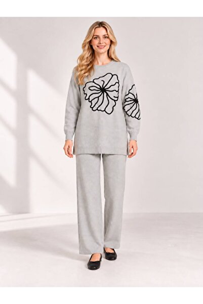 MAY MARA Women's Appliqué Embroidered Knitwear 2-Piece Set