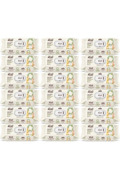 Fibril Islak Havlu Bebek Mendil 90 Yaprak Zeytinyağlı Plastik Kapaklı (18 Li ...