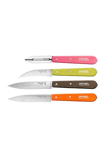 Opinel 4-piece knife set, stainless steel, "Les Essentiels" -