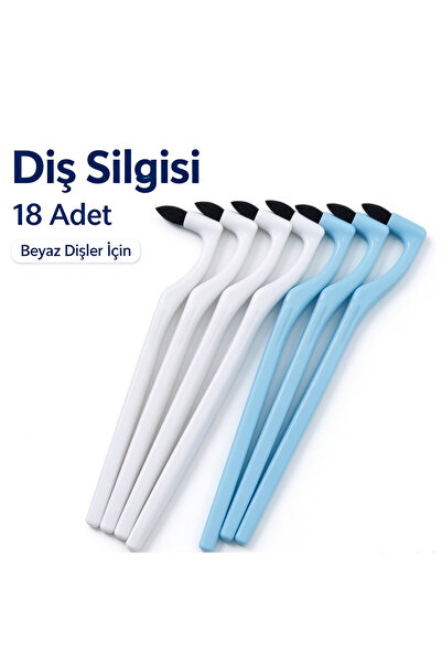 Diş Plak Temizleme Aleti Seti 18 Adet, Diş Taşı Parlatıcı ve Diş Lekesi Silici, Beyaz Mavi Ağız Bakım Temizleme Aracı