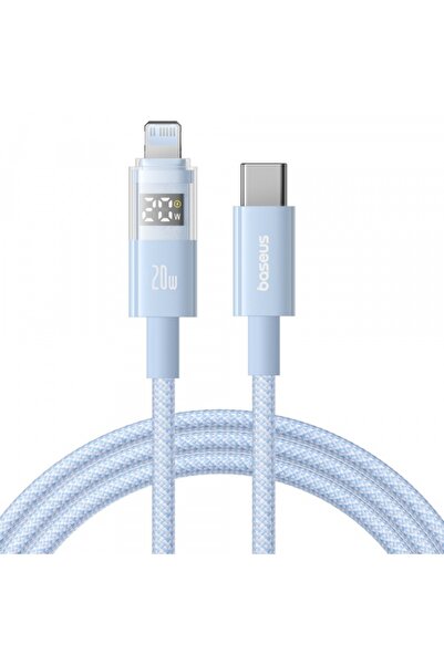 Baseus Cablu Date si Incarcare USB-C - Lightning Display 2, 20W, 1m, Albastru...
