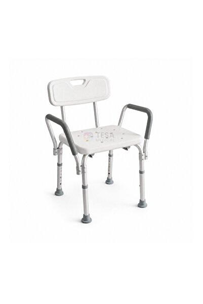 Tesa Shower chair with backrest and handles, height-adjustable, aluminum, max...
