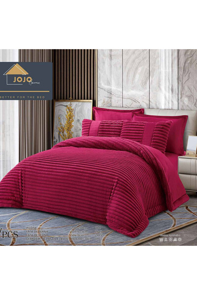 JOJO HOME Lenjerie de pat cu elastic si pilota inclusa, blanita de iepure, pa...
