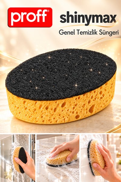 Proff Shinymax Büyük Boy Genel Temizlik Süngeri - Çok Amaçlı Banyo, Duşakabin...