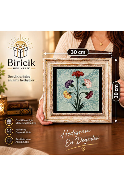 Biricik BİRİCİKHEDİYELİK 30 x 30 Cm Çerçeveli Taş EBRU