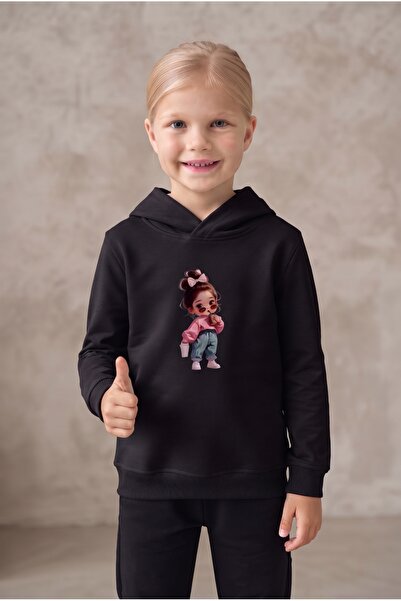 %100 Pamuk Kapüşonlu Çocuk Sweatshirt Hoodie